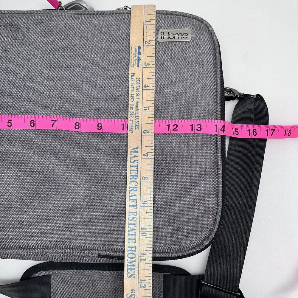 NEW iHome Smart Brief: 13 inch Laptop Bag Briefcase for Mac Heathered Grey iPad